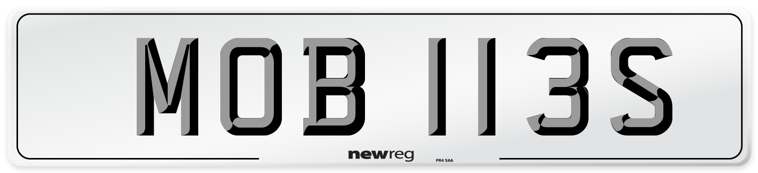 MOB 113S Number Plate from New Reg